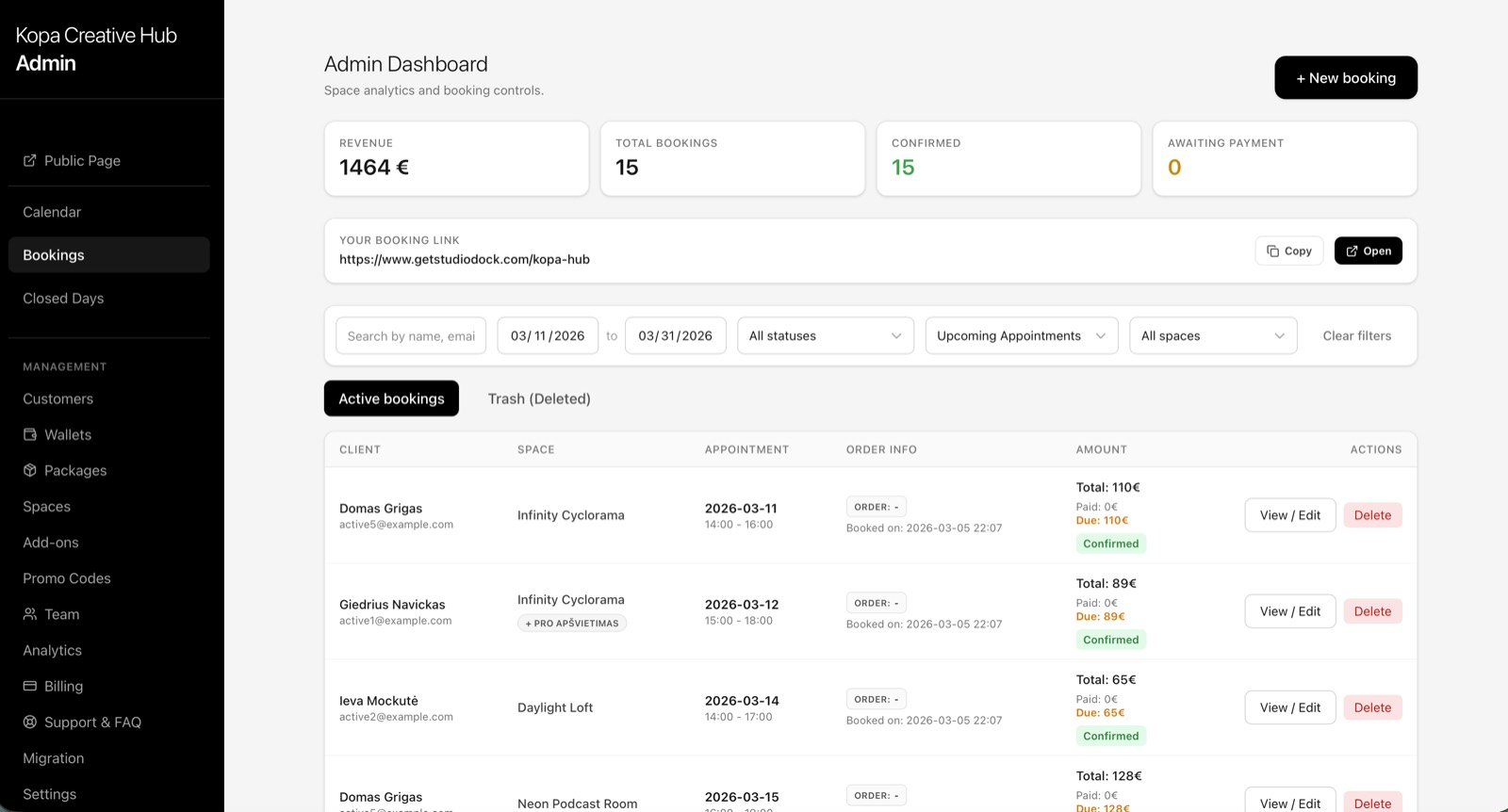 Studio Dock project preview